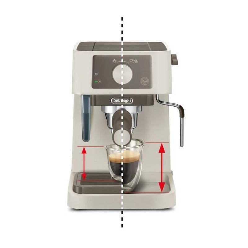 Machine A Expresso -   - Stilosa Ec235.cr - Solo Pompe - Bouilloire Inox - Compatible Ese - Buse Vapeur - Finition Creme Delonghi
