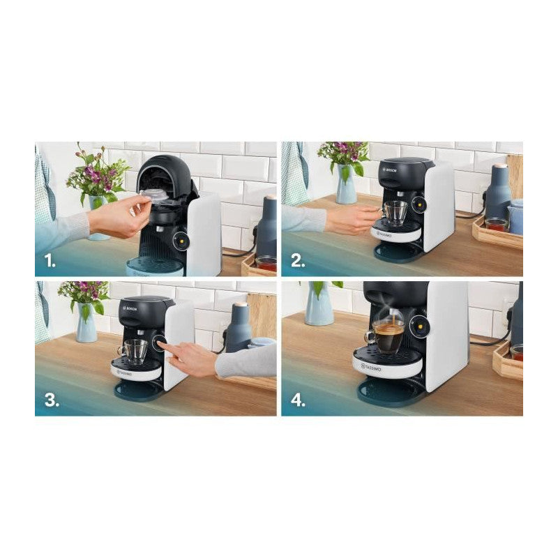 Machine A Café Multi-boissons -   - Tassimo - T16 Finesse Blanc - 1400 W Bosch