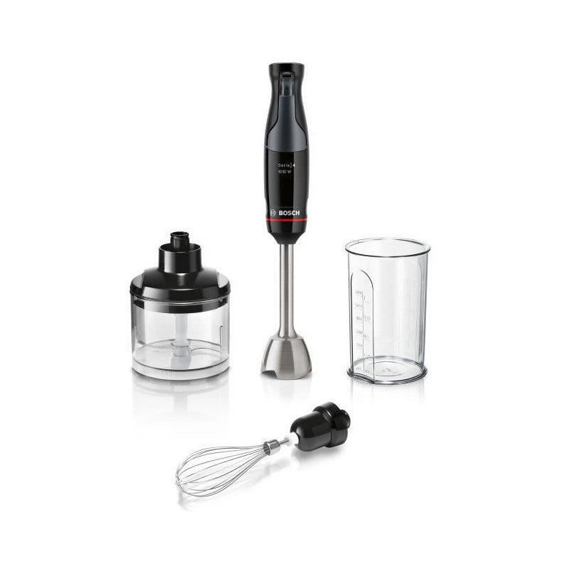 Mixeur Plongeant -   - Msm4b621 - 1000 W - 4 Lames Aiguiseés - Bol Mélangeur - Mini Hachoir - Fouet - Engrenage Céramique Bosch