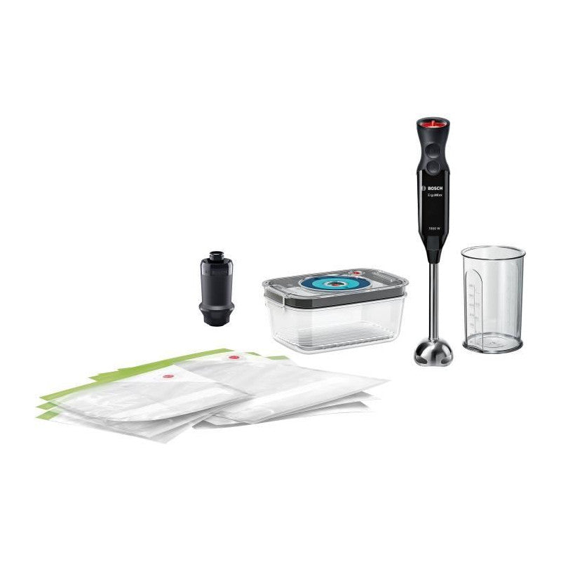 Mixeur Plongeant Ergomixx -1000 W - Pied Inox Avec 4 Lames Aiguiseés-12 Vitesses+turbo-bol Mixeur- Noir Bosch