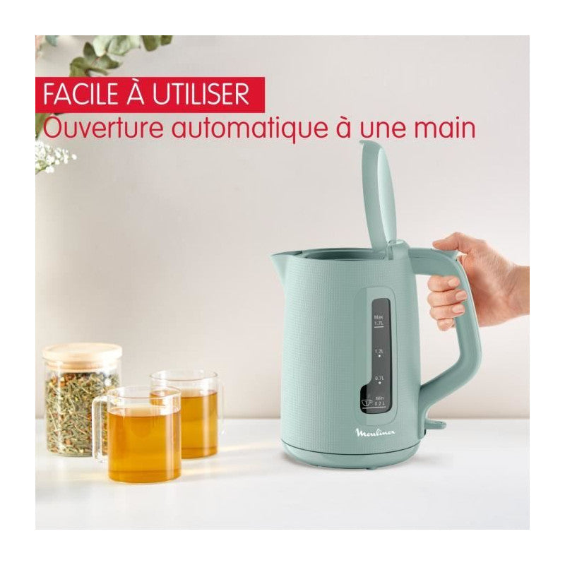 Bouilloire électrique 1.7 L, Indicateur 1 Tasse, Filtre Anticalcaire, Arret Auto, Boule A Thé Incluse, Morning By2m13 Moulinex