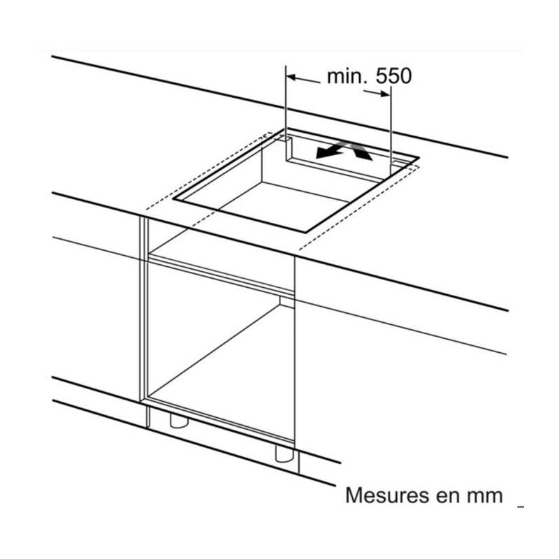 Table De Cuisson A Induction -   Série 2 - 3 Foyers - 52,2 X 59,2 X 5,1 Cm - Puc611aa5e - Noir Bosch