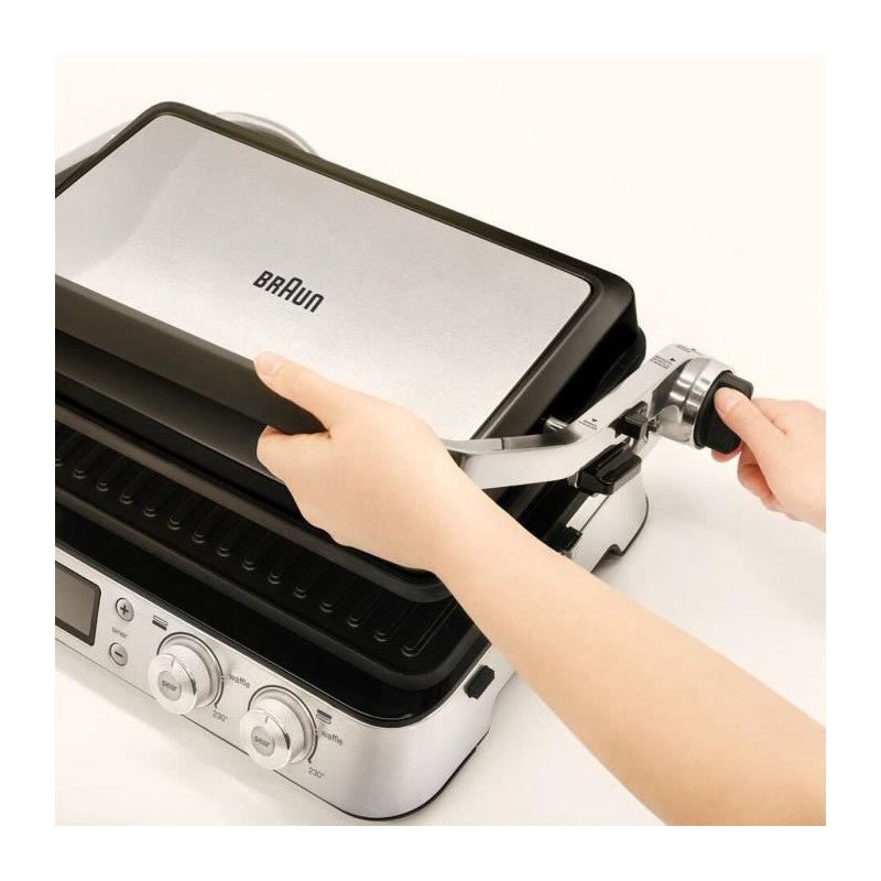 Grill Multifonctions -   - Multi Grill 9 - 2000 W - 3 Positions De Chauffe - Noir / Acier Braun