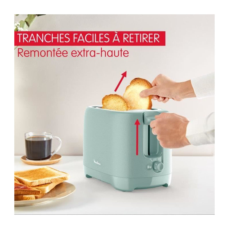 Grille-pain 2 Fentes, 7 Niveaux De Dorage, Réchauffe Viennoiseries, Fentes Larges, Poignée Surélévation, Morning Lt Moulinex