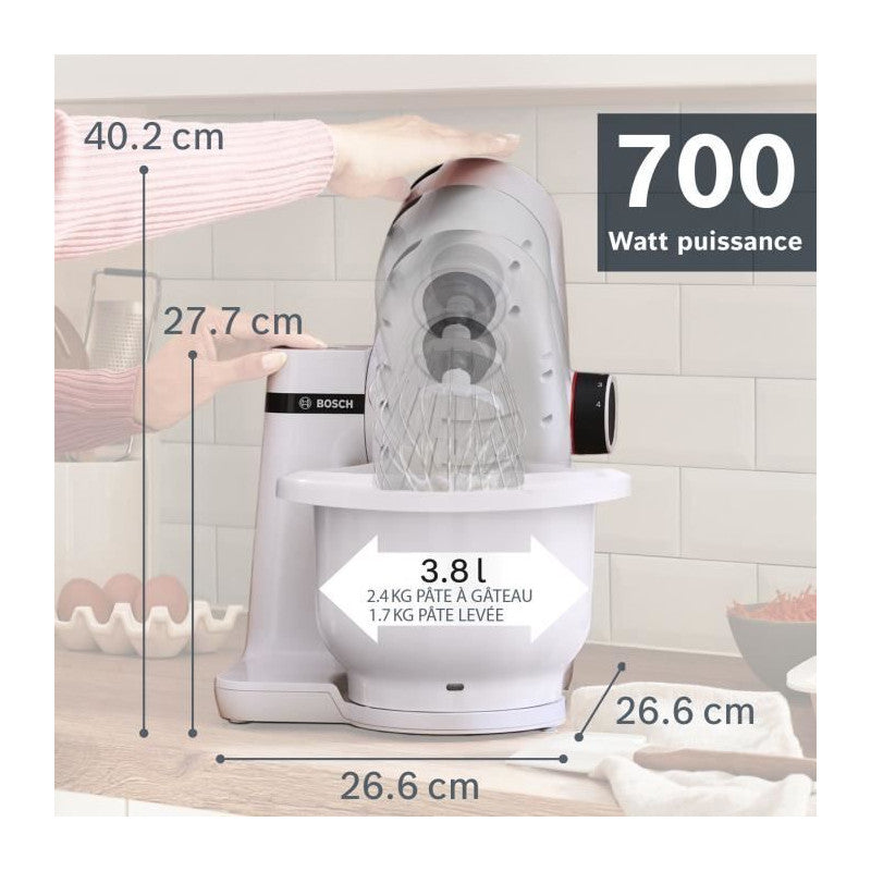 Robot Pâtissier   Serie 2 Mums2aw00 - 700 W - 4 Vitesses - 3,8 L - Blanc Bosch