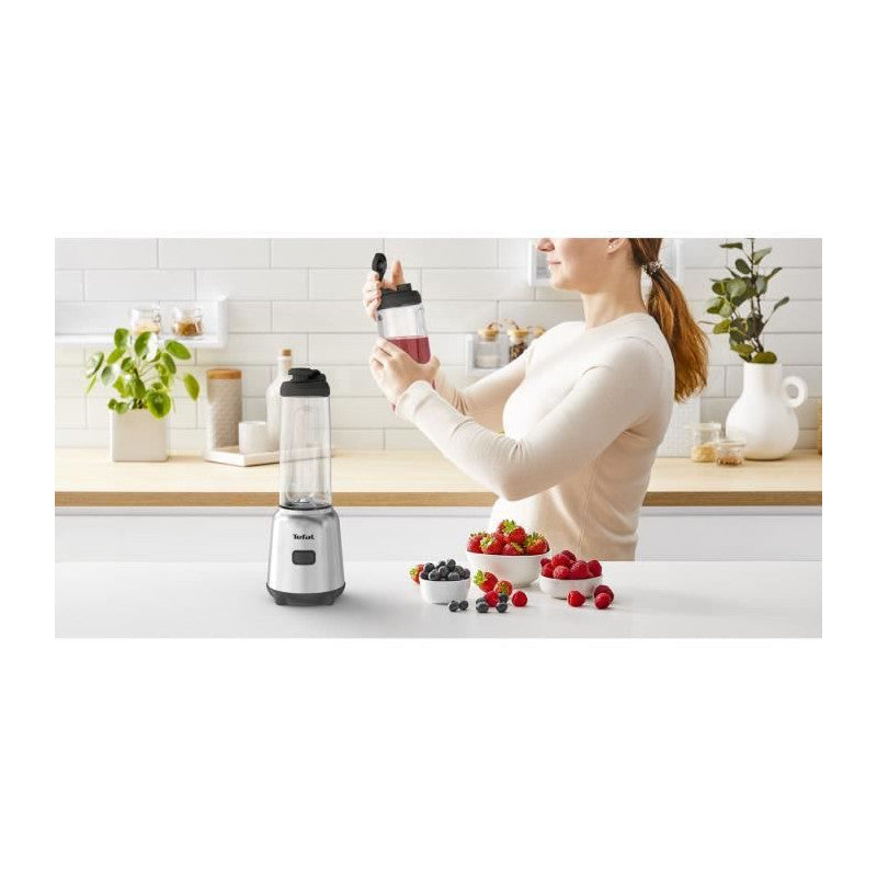 Moulinex blender mixeur, 300 w, 2 bouteilles tritan à emporter, 4 lames amovibles, compact Moulinex