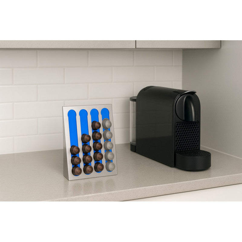 Support compatible avec les capsules de café Nespresso, 32 dosettes, Acier inoxydable, KAPSULAS Don Hierro