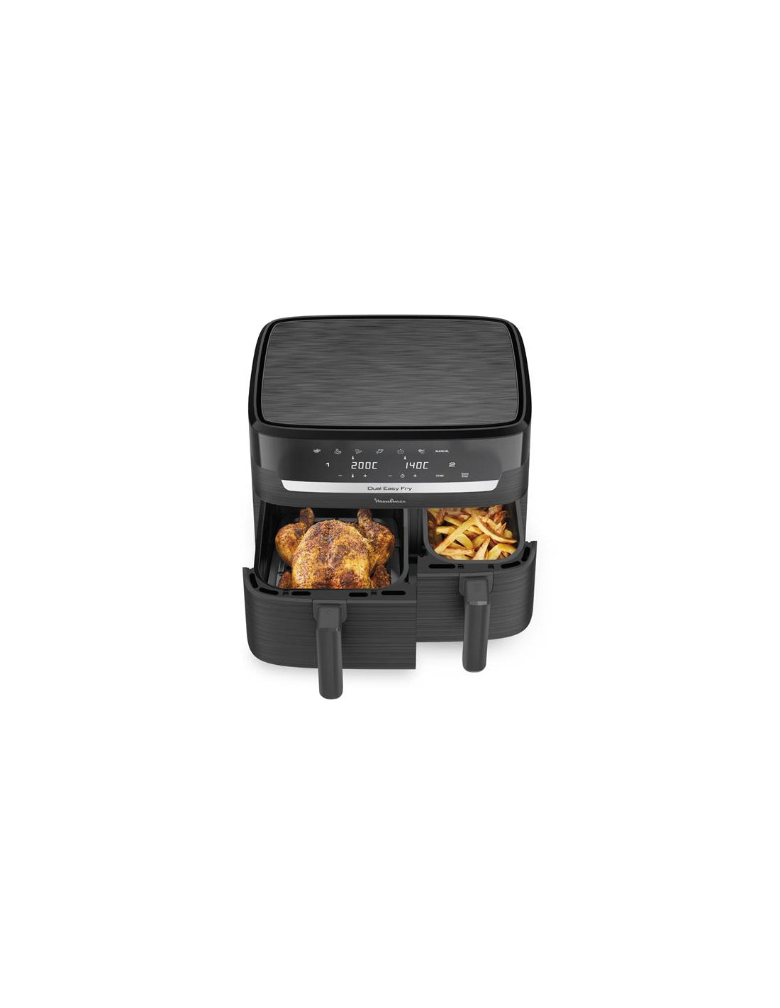 Friteuse à Air Chaud / Airfryer 8.3 L - Easy Fry Dual - Ez901h20 Moulinex