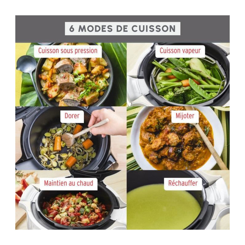 Cookeo Mini Multicuiseur Intelligent Haute Pression, 3 L, 150 Recettes Intégrées, Intuitif, Application Dédiée Ce88 Moulinex