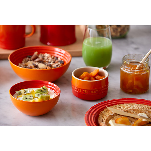 Set de 2 ramequins empilables 200 ml céramique cerise et volcanique Le Creuset