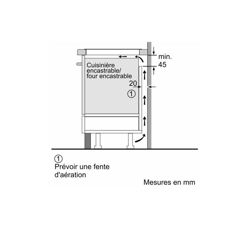 Table Induction 60 Cm -   Série 6 - 4 Foyers - Noir - H5,1 X L59,2 X52,2 Cm - Pie631hb1e Bosch