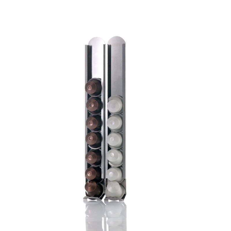 Lot de 2 supports muraux compatibles avec les capsules de café Nespresso, acier inoxydable, KAPSULAS Don Hierro