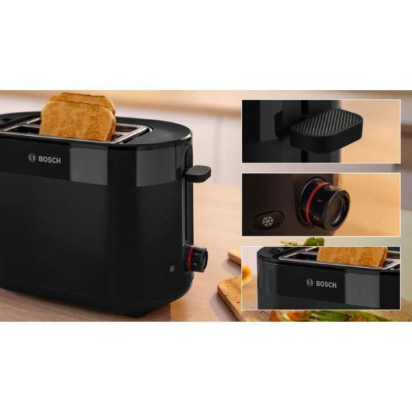 Grille Pain - Toaster Electrique  - Bosch - Tat2m123 Mymoment - Noir - Bosch