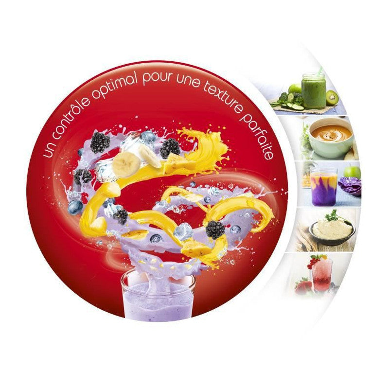 Moulinex blender mixeur, puissance 800 w, lames inox, 5 vitesses, bol verre thermique 1,75 l Seb