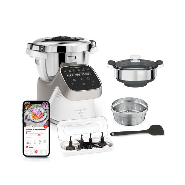 Robot Cuiseur Moulinex Companion Pro Avec Cuiseur Vapeur Yy5286fg 1550 Moulinex