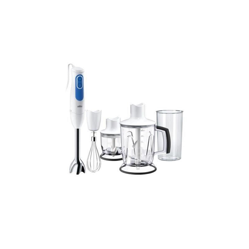 Mq3045wh Mixeur Plongeant Avec 2 Hachoirs Aperitive - Blanc Et Bleu Braun