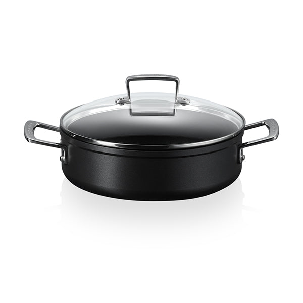 Sauteuse rondeau anti-adhérente Les Forgées 28 cm et couvercle en verre Le Creuset