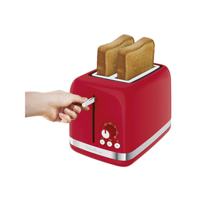 Toaster  Soleil 850w 2 Tranches Retro Rouge   - Lt300510 Moulinex
