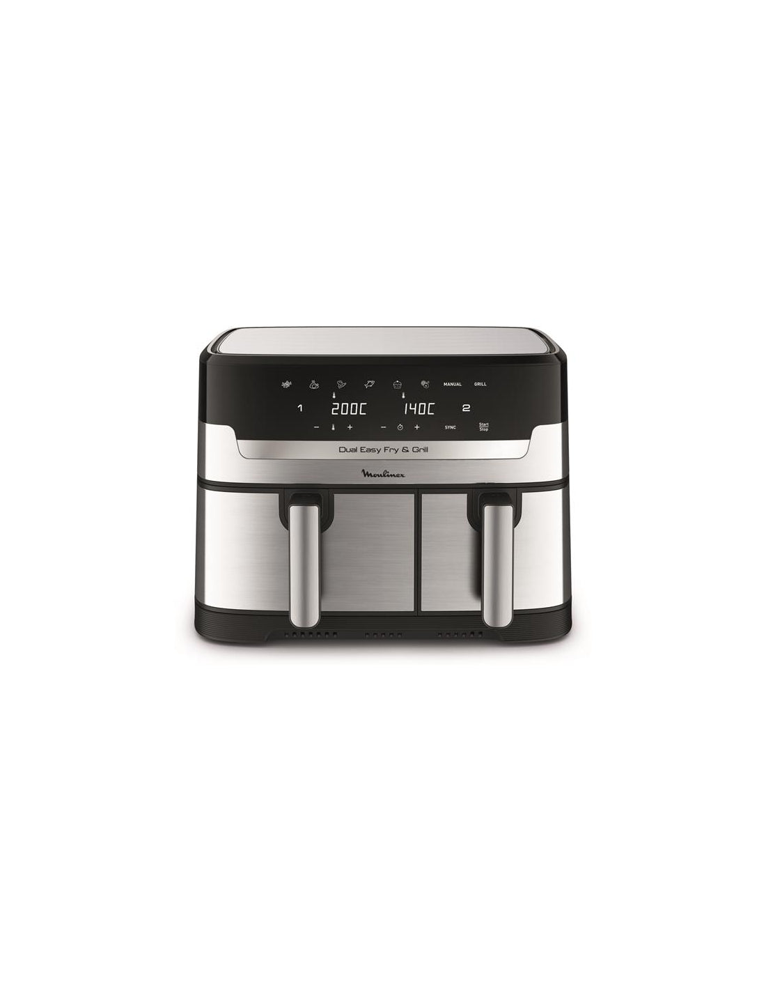 Dual Easy Fry & Grill 8,3 L - Frites Et Menus - Mode Synchronisé -inox TITANLUX