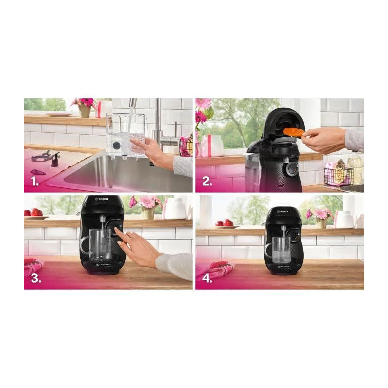Machine A Café Multi-boissons -   - Tassimo - T10 Happy Noir - 1400 W Bosch
