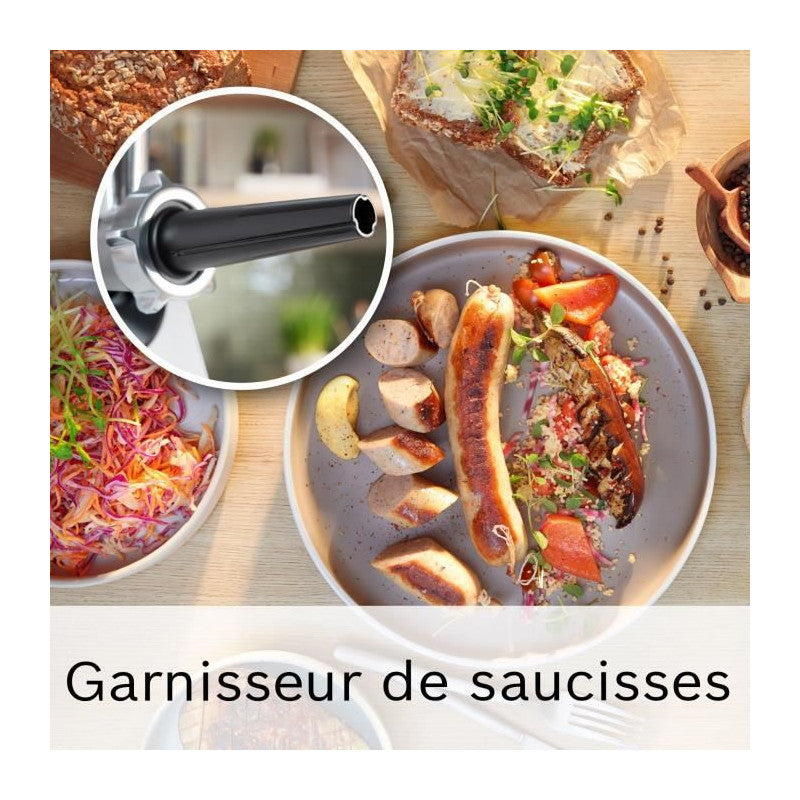 Hachoir A Viande -   - Mfws420w Série 4 - Blanc - 500 W - Moteur Bloqué 1900 W - 2,5 Kg/mn - 2 Vitesses - 2 Grilles De Hac Bosch