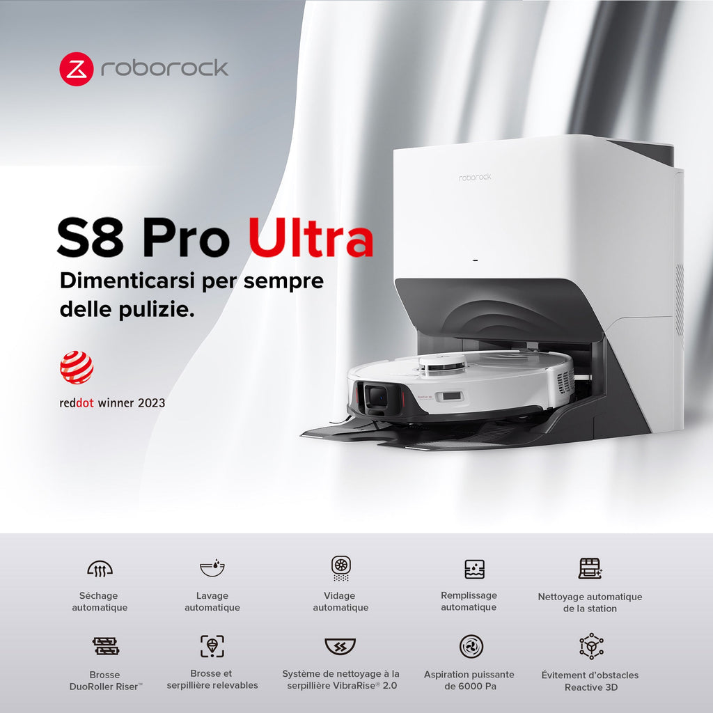 Aspirateur robot Roborock S8 Pro Ultra avec RockDock® Ultra