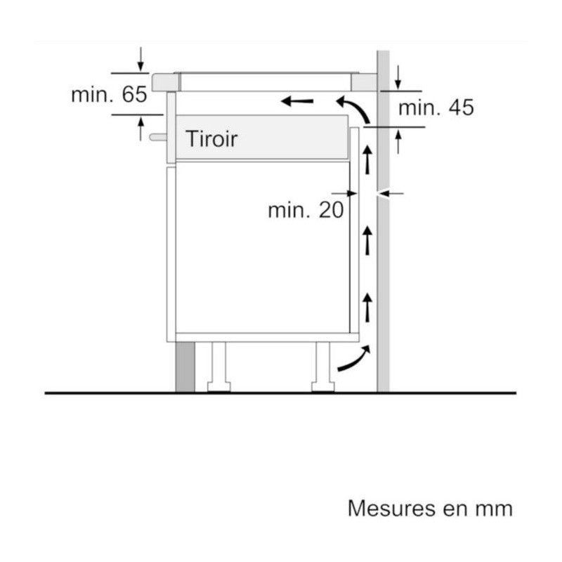 Table De Cuisson A Induction -   Série 2 - 3 Foyers - 52,2 X 59,2 X 5,1 Cm - Puc611aa5e - Noir Bosch
