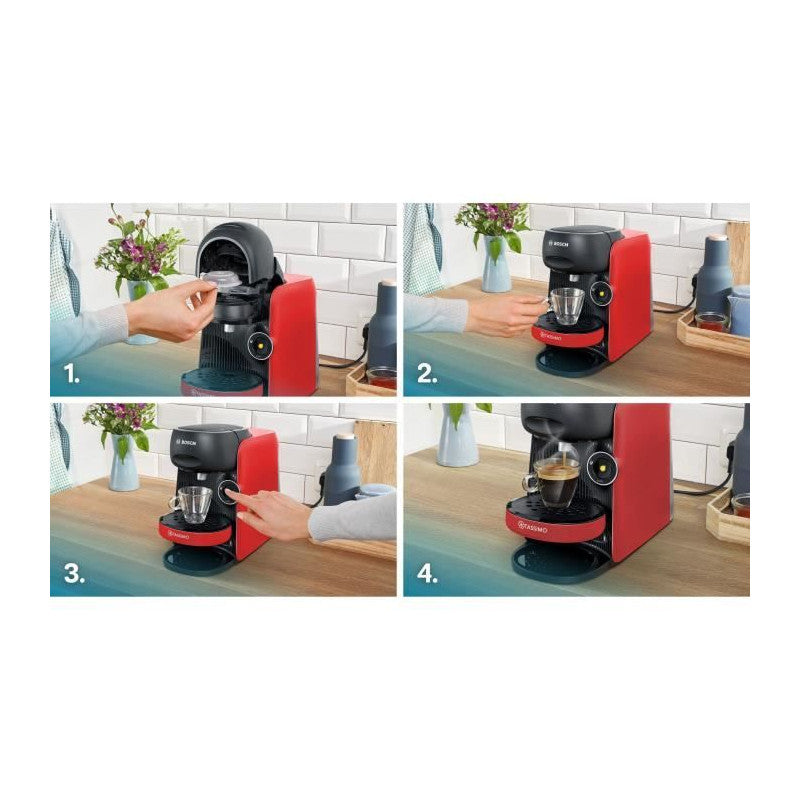 Machine A Café Multi-boissons -   Tassimo - Tas163e - T16 Finesse - 1400 W - 0,7 L - Rouge Bosch