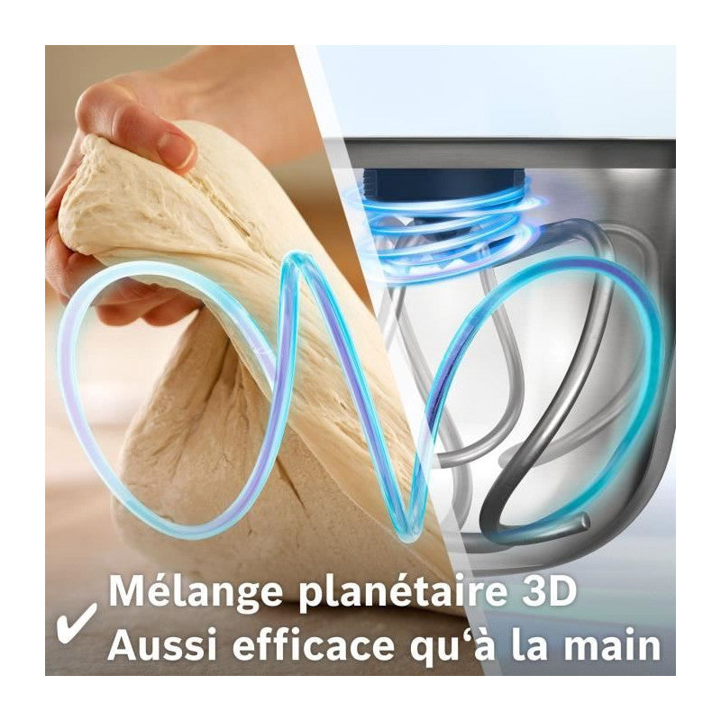 Robot Pâtissier   Serie 2 - 700 W - 4 Vitesses - 3,8 L - 3 Disques - Hachoir A Viande - Blanc Bosch