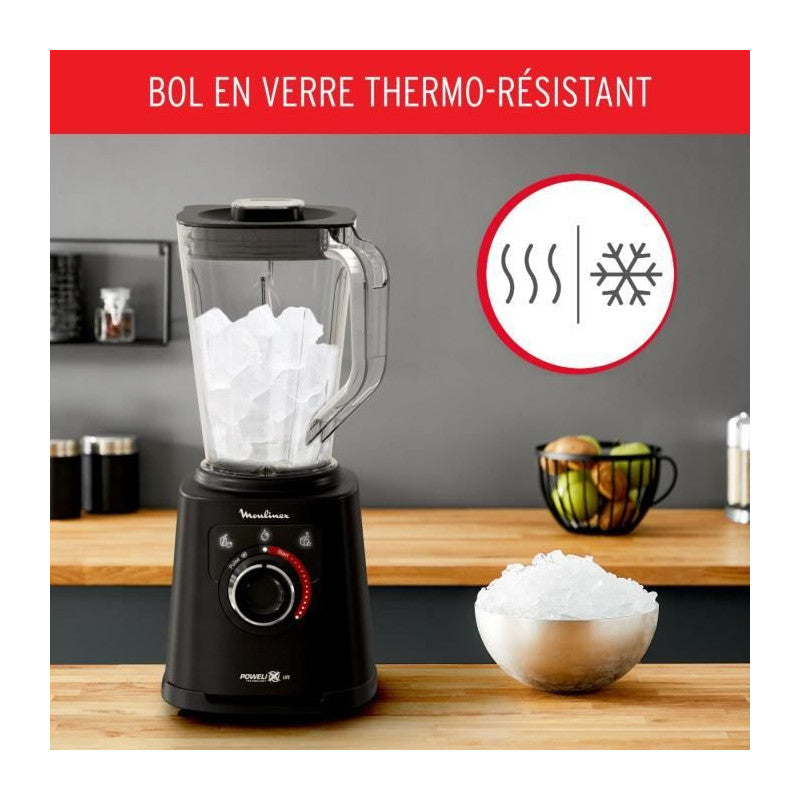 Moulinex blender, bol léger incassable 2 l, mixeur haute vitesse, lames powelix life, nettoyage facile, perfectmix Moulinex