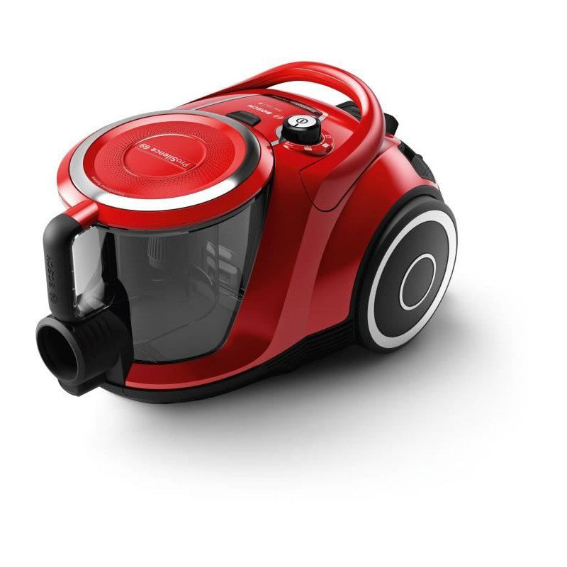 Nouveauté ! Aspirateur Traineau Sans Sac -   Bgc41q69 Serie 6 - 600 W - Prosilence - 70 Db - Capacité Bac 2,4 L - Rouge Bosch