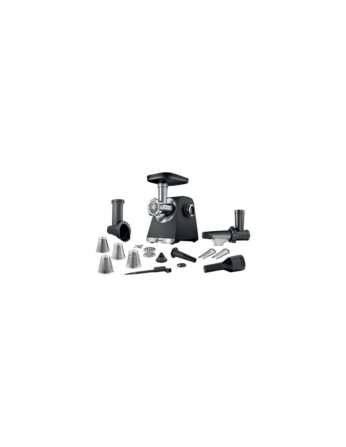 Hachoir A Viande Inox 2100w Puissance 500w Capacite 3,5kg/mn 2grilles 3disques Kit Saucisses Kit Kebe Decoupoe Legumes E - Bsh BSH - BOSCH PEM