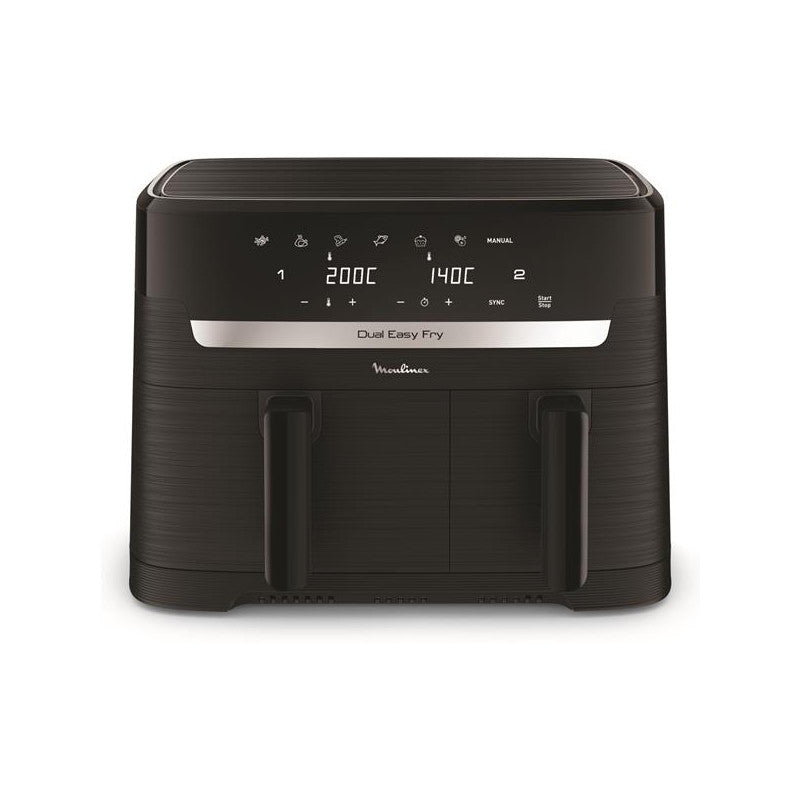 Air Fryer Easy Fry 2 Tiroirs Mega 8,3l 2020w  7prog 80a 200°c Inox   - Ez901n20 Moulinex