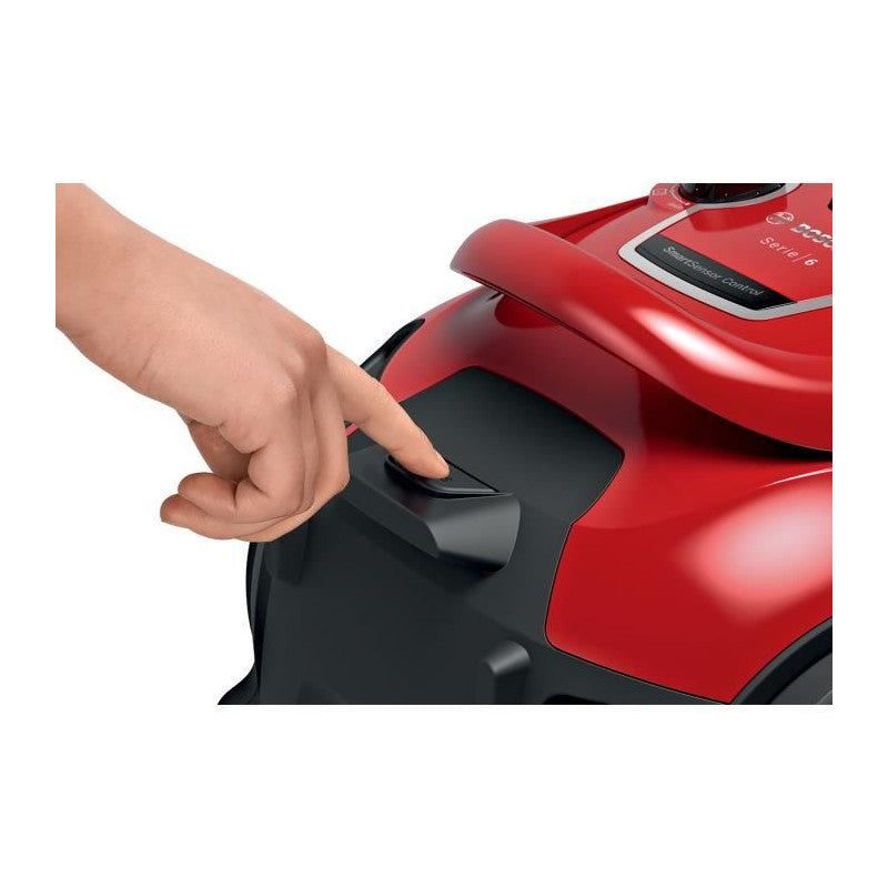 Nouveauté ! Aspirateur Traineau Sans Sac -   Bgc41q69 Serie 6 - 600 W - Prosilence - 70 Db - Capacité Bac 2,4 L - Rouge Bosch