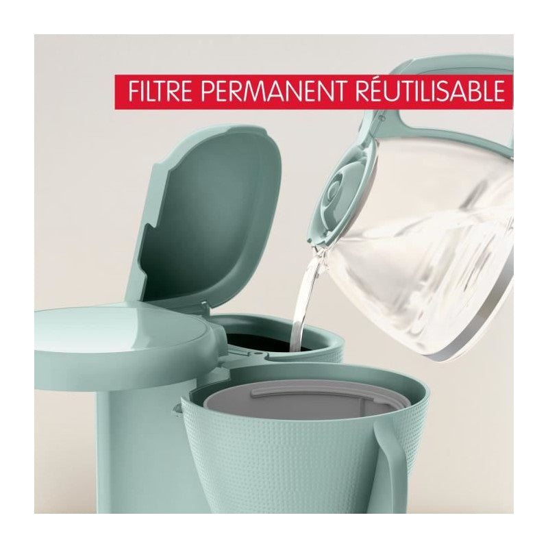 Cafetiere Filtre 1.25l, Réservoir Frontal, Porte-filtre Pivotant, Systeme Anti-gouttes, Maintien Au Chaud, Morning Fg2 Moulinex