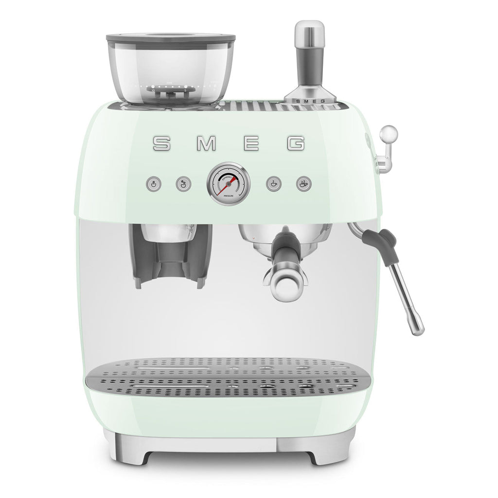 Espresso coffee machine Retro-style Pastel green Glossy