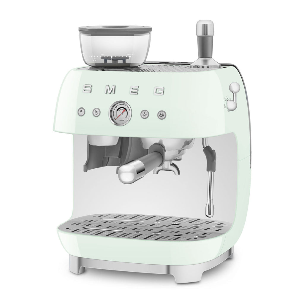 Espresso coffee machine Retro-style Pastel green Glossy