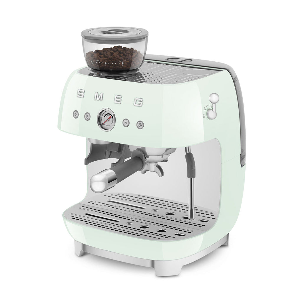 Espresso coffee machine Retro-style Pastel green Glossy
