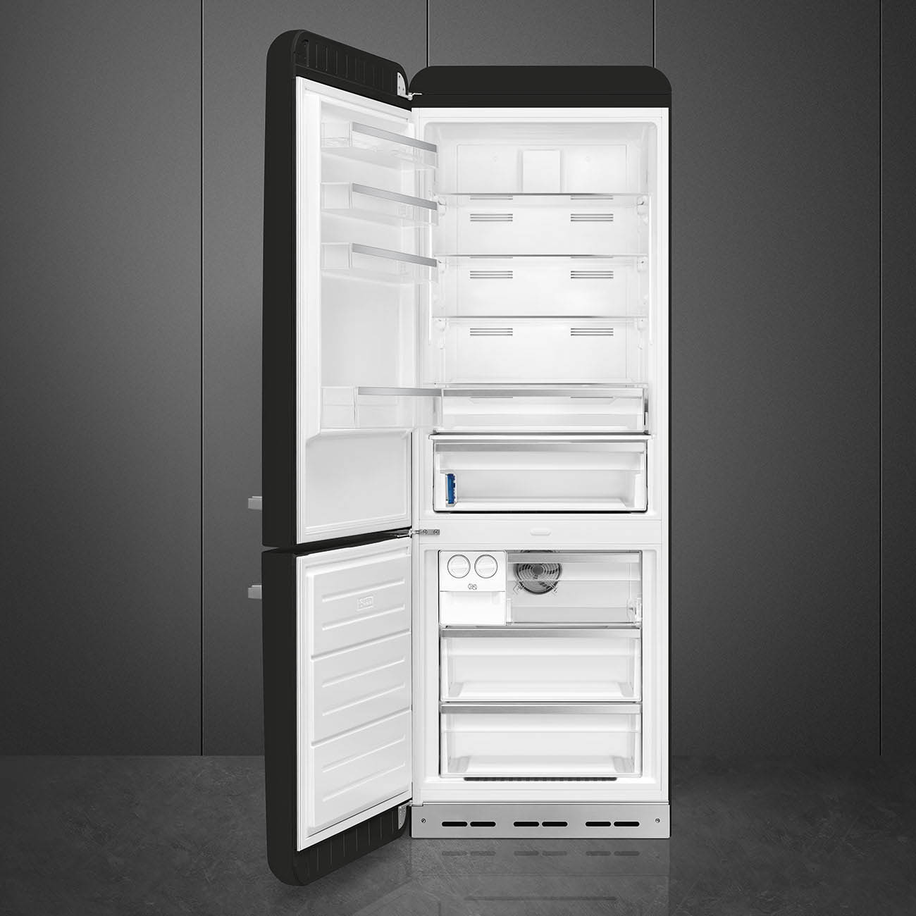 Refrigerator Retro-style Black Glossy