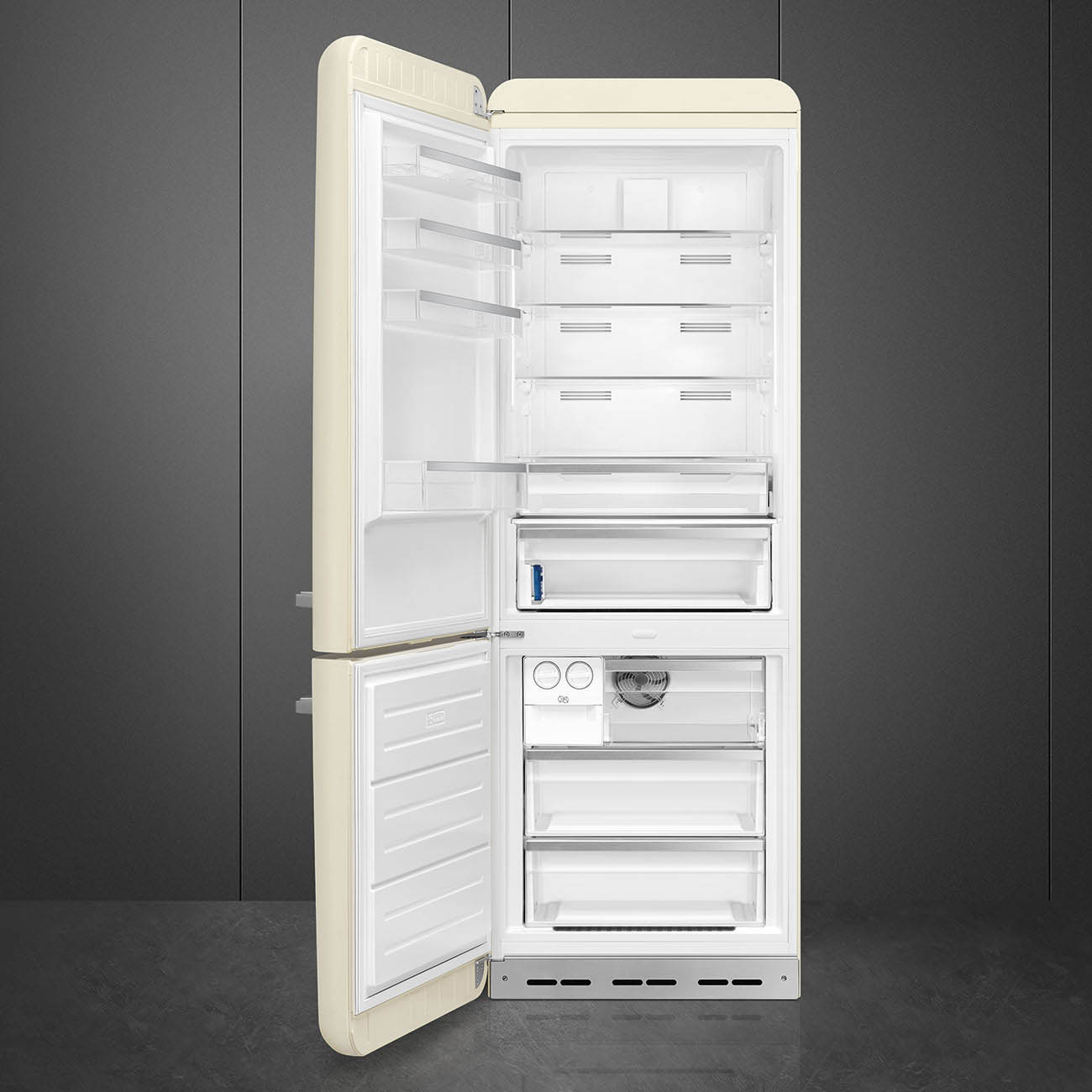 Refrigerator Retro-style Cream Glossy