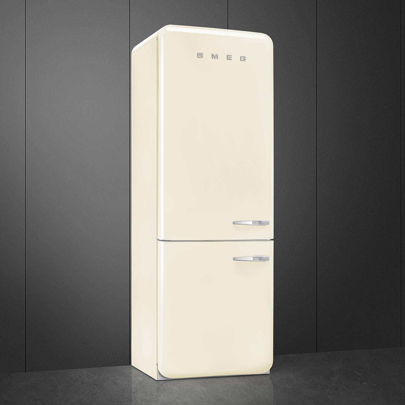 Refrigerator Retro-style Cream Glossy