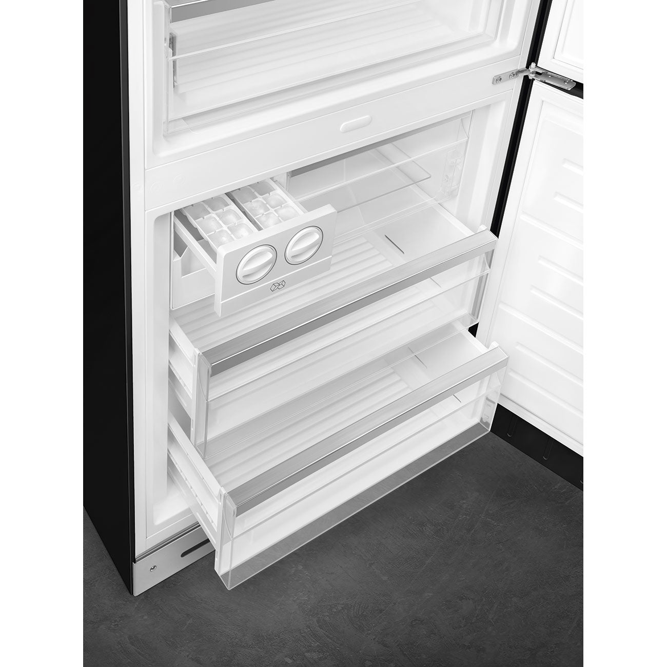 Refrigerator Retro-style Black Glossy