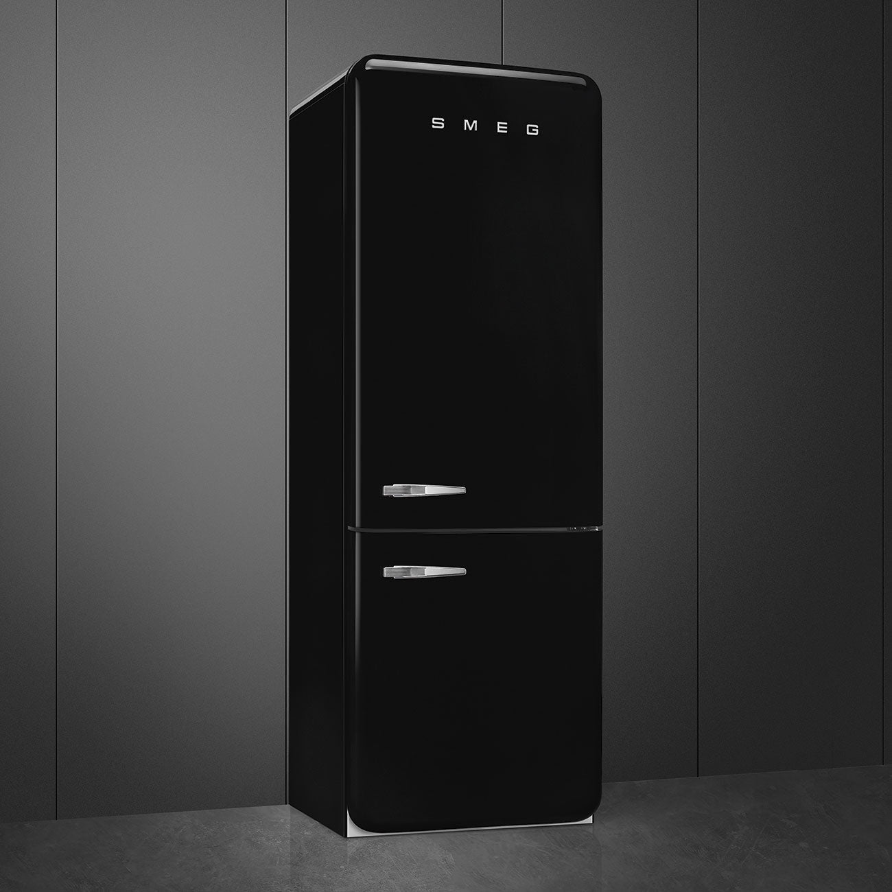 Refrigerator Retro-style Black Glossy