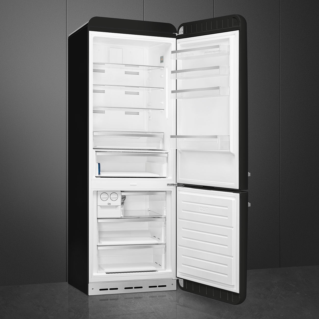Refrigerator Retro-style Black Glossy