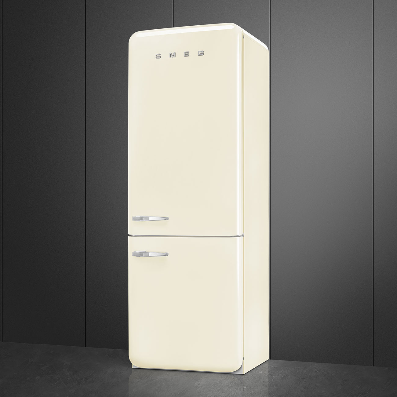 Refrigerator Retro-style Cream Glossy
