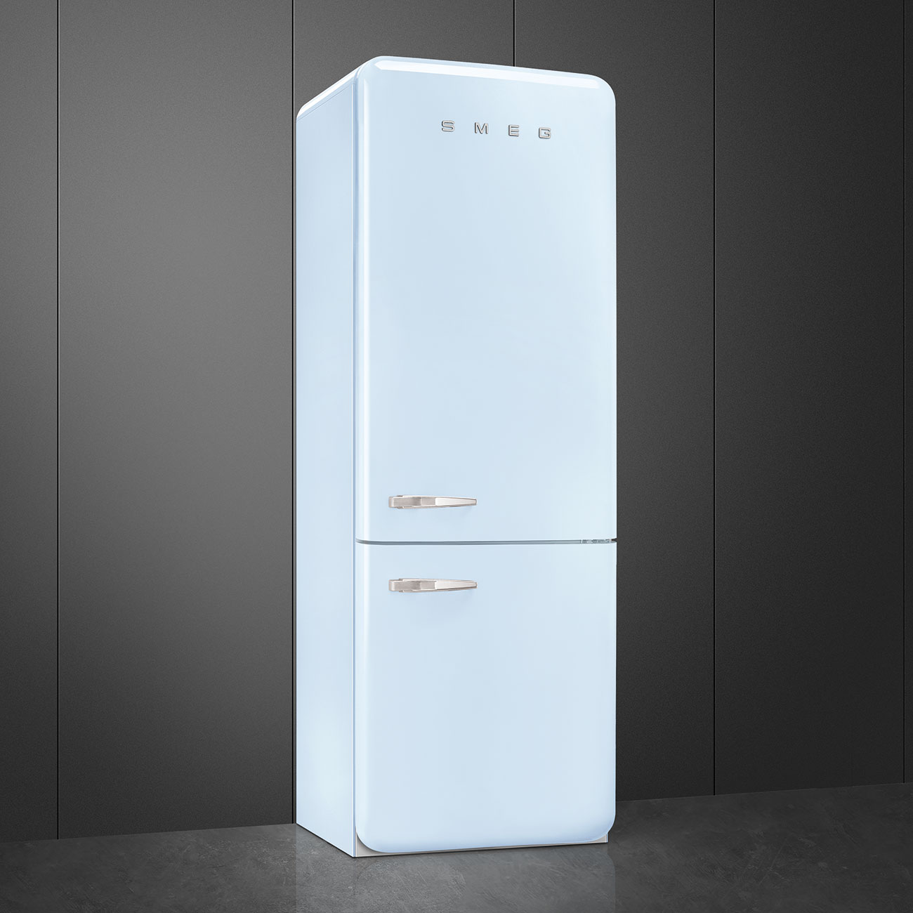 Refrigerator Retro-style Pastel blue Glossy