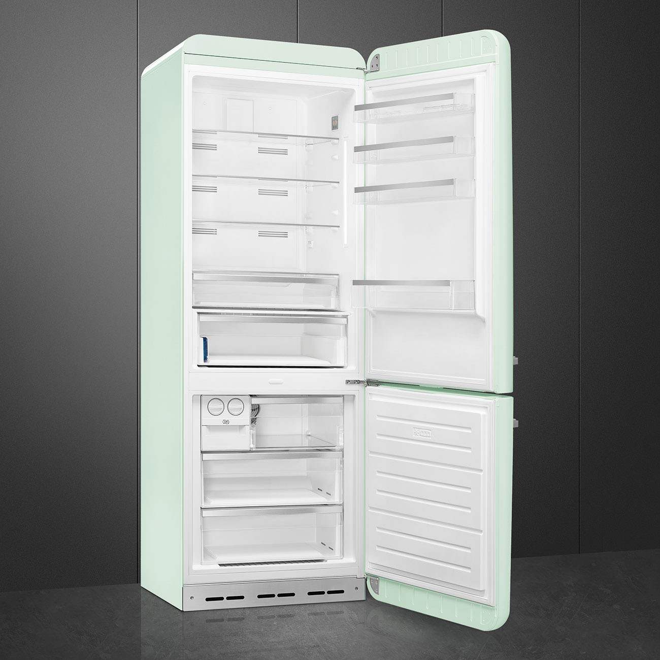 Refrigerator Retro-style Pastel green Glossy