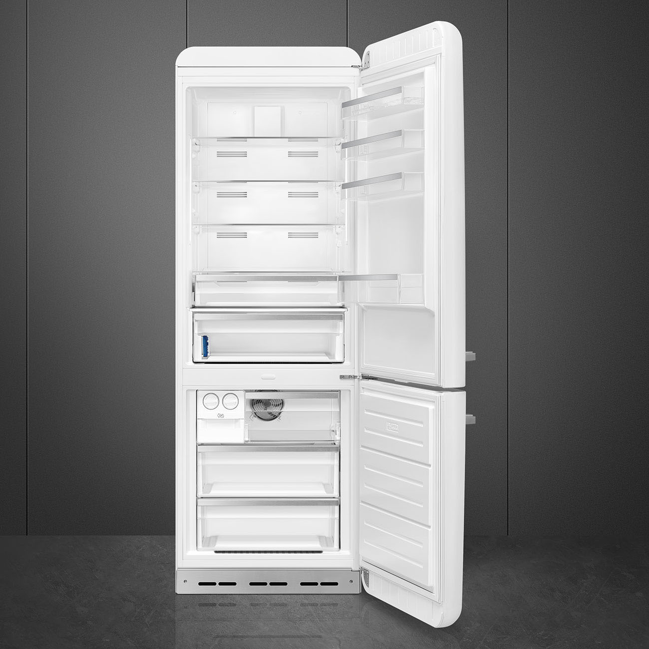 Refrigerator Retro-style White Glossy