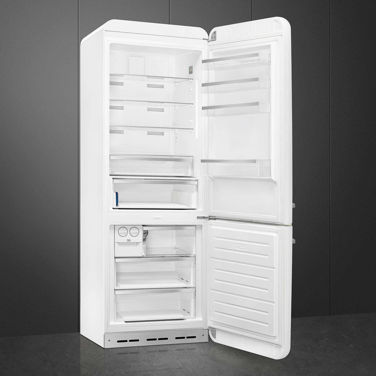 Refrigerator Retro-style White Glossy
