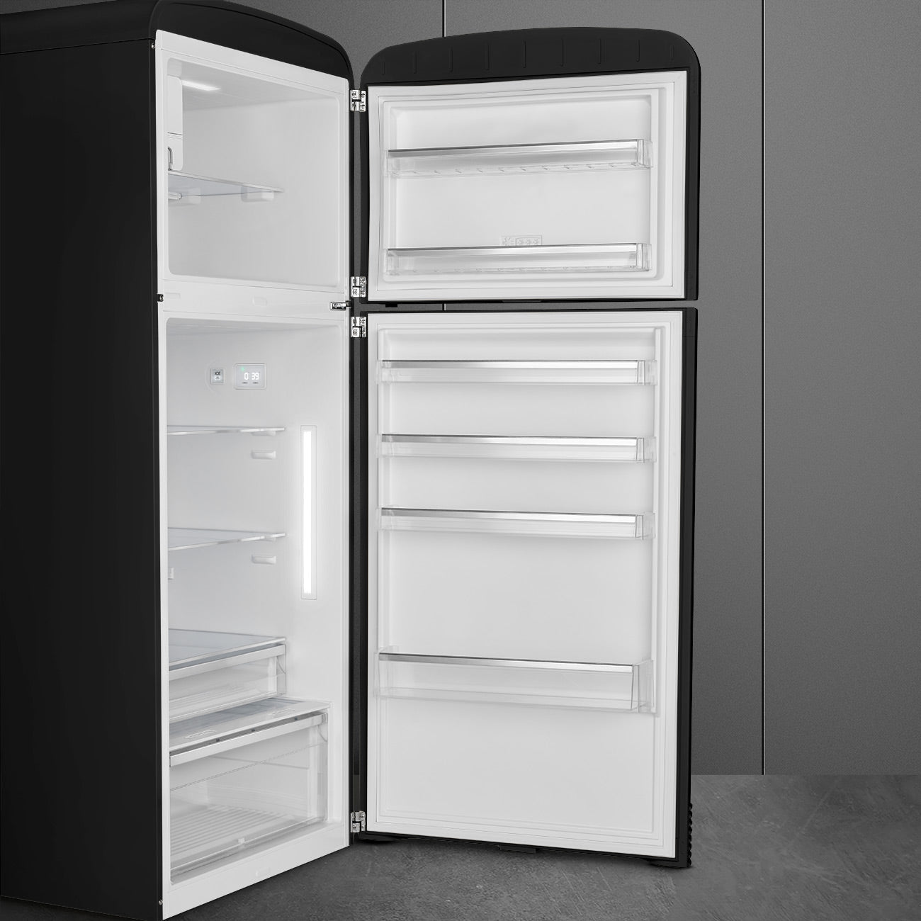 Refrigerator Retro-style Black Glossy